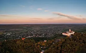 arieal photo of Pannonhalama Benedictine abbey in Hungary