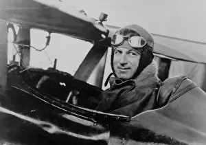 Airplane Prints: US Army General Billy Mitchell (1879-1936) piloting a Thomas-Morse pursuit plane in about 1921