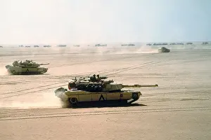 Kuwait Prints: A US Army M-1A1 Abrams main battle tank from the 3rd Armored Division