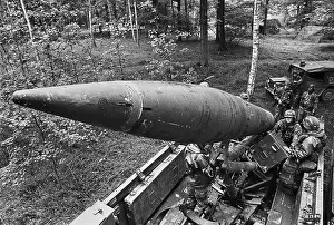 Missile Prints: US Army, nuclear tactical missile 'Lance' during NATO exercises in Germany (September 1988)