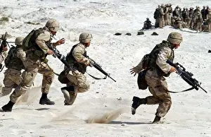 Army soldiers fighting at war and the called Infantry are sometimes called grunts (in the United States Army) or squaddies (in the British Army)