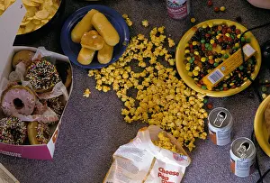 Carbohydrates Prints: Array of junk food