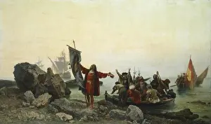 European Art Prints: 'Arrival of Columbus in America'