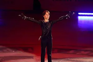 Arseny Fedotov, athlete performs in the first part of the figure skating program during the Ice Show of the Eteri