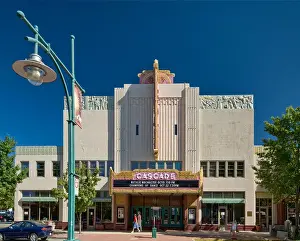 Music Hall Prints: Art Deco Cascade Theater at Market Street in Redding, California, USA