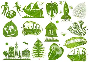 Sails Prints: Art objects made from leaves