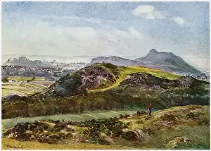 Crags Prints: Arthur's seat from the Braid Hills near Edinburgh