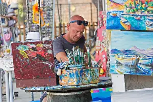 Dalmatian Coast Prints: Artist on Lopud Island Dubrovnik Croatia
