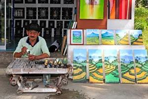 Balinese Prints: Artist Wayan Rana, painting eggs