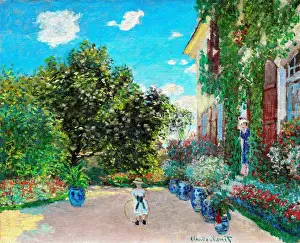 Textures Prints: The Artist's House at Argenteuil (1873) by Claude Monet – French Impressionist Garden Landscape