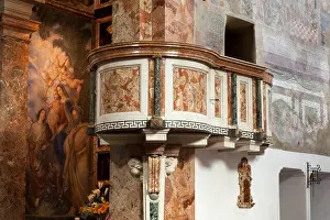 Journeys Prints: Arzo, village church, marble pulpit