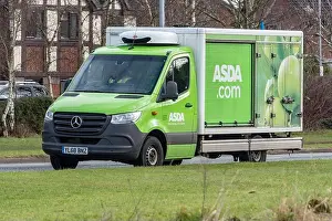 Asda grocery store delivery van at work during lockdown