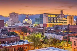 Asheville, North Caroilna, USA downtown skyline at dawn
