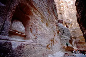Middle Eastern Prints: Asia - Jordan - Petra - The Siq - Natural narrow passage way into Petra