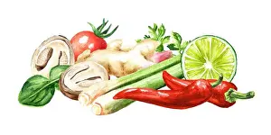 Siam Prints: Asian Tom Yum soup recipe ingredients