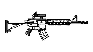 Trigger Prints: Assault rifle vector isolated on white background - Assault rifle weapon
