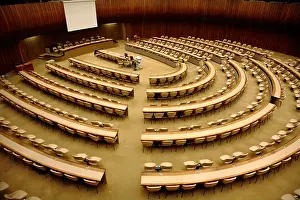 Conference Room Prints: Empty assembly hall of UNO, Geneva, Switzerland
