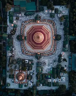 Incredible Prints: ASTONISHING aerial images have captured a bird's eye view of the dazzling Buddhist temples of Myanmar