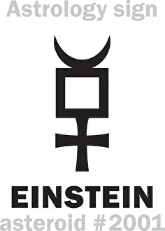 Mercury Prints: Astrology Alphabet: EINSTEIN, asteroid #2001. Hieroglyphics character sign (single symbol)