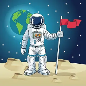Spaceman Prints: Astronaut space cartoon design