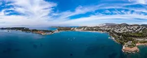Voula Prints: Athens riviera coast, Greece. Panoramic aerial drone view of Vouliagmeni