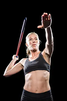 Practicing Prints: Athlete preparing to throw javelin