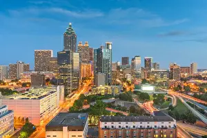 Atlanta, Georgia, USA downtown city skyline at dusk