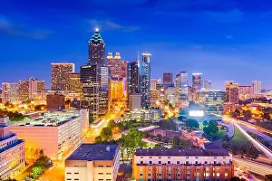 Atlanta, Georgia, USA downtown cityscape from above at twilight