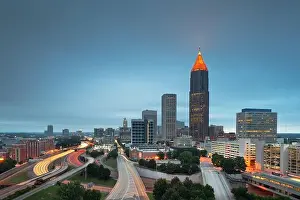 Atlanta, Georgia, USA downtown and midtown skyline at dusk