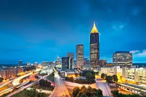 Atlanta, Georgia, USA downtown and midtown skyline at dusk