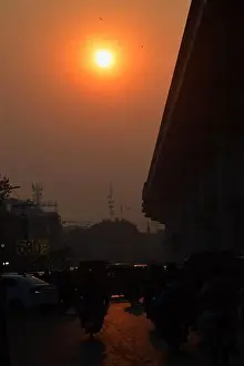 Quarters Prints: An attractive stunning eye catching view of the first Sun Rise of Year 2021 in provincial Capital city of Lahore