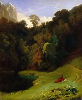 Attributed to Jean-Paul Flandrin; attributed to Hippolyte-Jean Flandrin -- Solitude 1857, 62х52