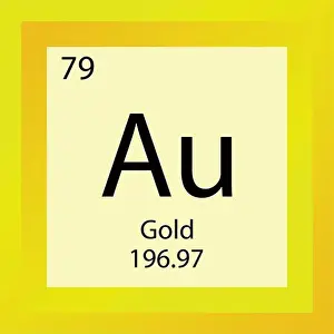 Electron Prints: Au Gold Chemical Element Periodic Table