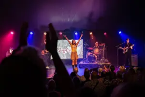 South Australia Prints: Audience Applauding Night Owl group lead singer Reine Beau at the Fringe Festival