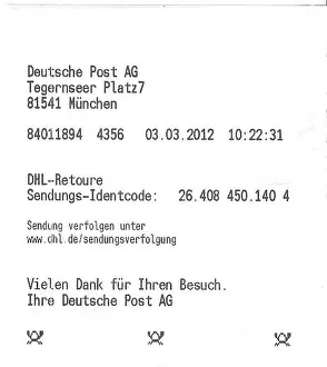 Receipt Prints: The Aufgabebeleg from Deutsche Post DHL