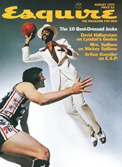 Covers Prints: August 1972 Esquire magazine cover with Walt Frazier New York Knicks 76er