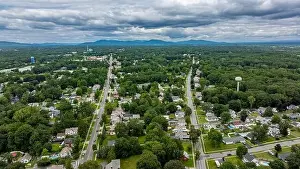 Upstate Prints: August 20 2024, Sunny afternoon summer aerial image of the area surrounding Fort Edward