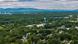 Adirondack Prints: August 20 2024, Sunny afternoon summer aerial image of the area surrounding Fort Edward