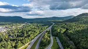 Warren County Prints: August 20 2024, Sunny afternoon summer aerial image of the interstate