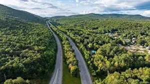 Warren County Prints: August 20 2024, Sunny afternoon summer aerial image of the interstate