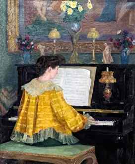 Emotional Expression Prints: Augustins - Jeune femme au piano - François Gauzi (RO 1035)