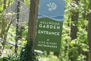 Ohio Prints: Aullwood Garden sign. Historical flower gardens originally created by Marie Aull and her husband John Aull