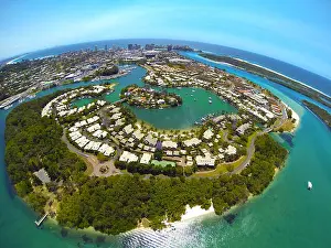 Wide Angle Prints: Australia, Greenbank, Aerial view of Terranora Creek