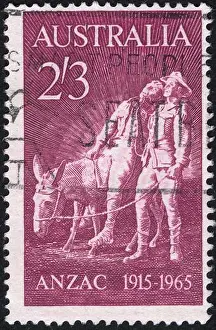 Express Prints: Australia postage stamp. Italy historical stamp. A postage stamp printed in Australia