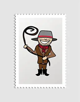 Multicultural Prints: Australian cartoon person postal stamp