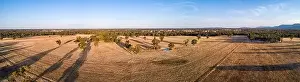 Agricultural Land Prints: Australian outback - wide aerial panorama with text space