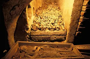 Bones Prints: Austria Europe Michaeler church Vienna catacombs mummy bones historic old crypt St