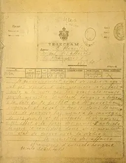 Militar Prints: Austro-Hungarian government's telegram to the government of Serbia on 28 July 1914th Declaration of war