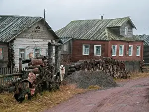 Shack Prints: Authentic village on the shore of the Kandalaksha Bay of the White sea