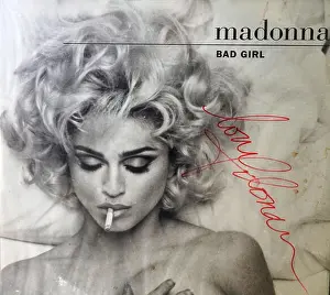 Madonna Prints: Autographed cover of Madonna's 'Bad Girl' single